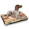 Chevron & Fall Flowers Outdoor Dog Beds - Large - IN CONTEXT