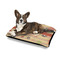 Chevron & Fall Flowers Outdoor Dog Beds - Medium - IN CONTEXT