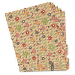 Chevron & Fall Flowers Binder Tab Divider - Set of 5 (Personalized)