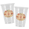 Chevron & Fall Flowers Party Cups - 16oz - Alt View