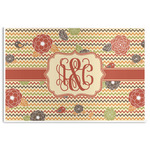 Chevron & Fall Flowers Disposable Paper Placemats (Personalized)