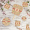 Chevron & Fall Flowers Party Supplies Combination Image - All items - Plates, Coasters, Fans