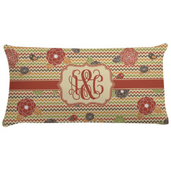 Chevron & Fall Flowers Pillow Case - King (Personalized)