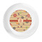 Chevron & Fall Flowers Plastic Party Dinner Plates - Approval