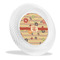 Chevron & Fall Flowers Plastic Party Dinner Plates - Main/Front