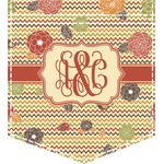 Chevron & Fall Flowers Iron On Faux Pocket (Personalized)