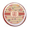 Chevron & Fall Flowers Printed Icing Circle - Medium - On Cookie