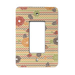 Chevron & Fall Flowers Rocker Style Light Switch Cover - Single Switch