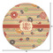 Chevron & Fall Flowers Round Area Rug - Size