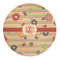 Chevron & Fall Flowers Round Indoor Rug - Front/Main