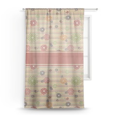 Chevron & Fall Flowers Sheer Curtain - 50"x84"