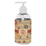 Chevron & Fall Flowers Plastic Soap / Lotion Dispenser (8 oz - Small - White) (Personalized)