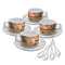 Chevron & Fall Flowers Tea Cup - Set of 4