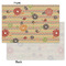 Chevron & Fall Flowers Tissue Paper - Lightweight - Small - Front & Back