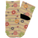 Chevron & Fall Flowers Toddler Ankle Socks