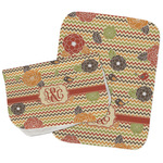 Chevron & Fall Flowers Burp Cloths - Fleece - Set of 2 w/ Couple's Names