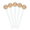 Chevron & Fall Flowers White Plastic 7" Stir Stick - Round - Fan View