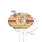 Chevron & Fall Flowers White Plastic 7" Stir Stick - Single Sided - Oval - Front & Back