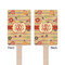 Chevron & Fall Flowers Wooden 6.25" Stir Stick - Rectangular - Double Sided - Front & Back