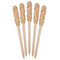 Chevron & Fall Flowers Wooden Food Pick - Paddle - Fan View