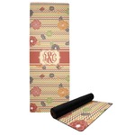 Chevron & Fall Flowers Yoga Mat (Personalized)