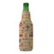 Chevron & Fall Flowers Zipper Bottle Cooler - FRONT (bottle)