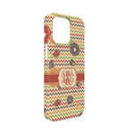 Chevron & Fall Flowers iPhone Case - Plastic - iPhone 13 Mini (Personalized)