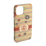 Chevron & Fall Flowers iPhone Case - Plastic - iPhone 15 (Personalized)