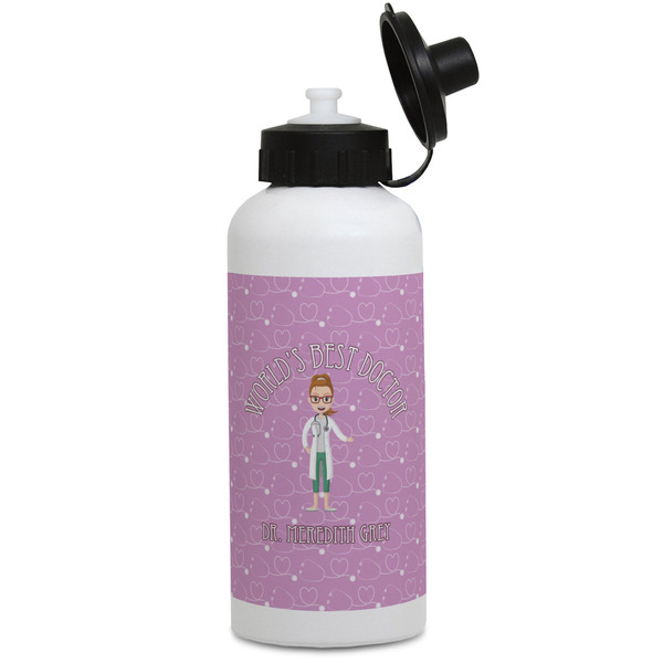 Custom Doctor Avatar Water Bottles - Aluminum - 20 oz - White (Personalized)