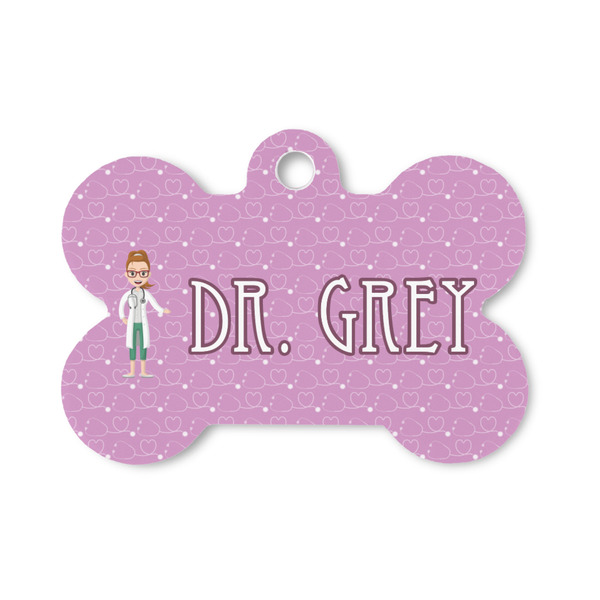 Custom Doctor Avatar Bone Shaped Dog ID Tag - Small (Personalized)