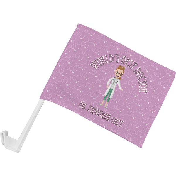 Custom Doctor Avatar Car Flag - Small w/ Name or Text