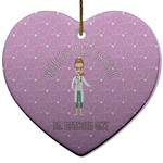 Doctor Avatar Heart Ceramic Ornament w/ Name or Text