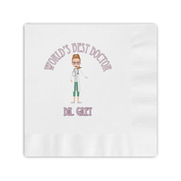 Custom Doctor Avatar Coined Cocktail Napkins (Personalized)