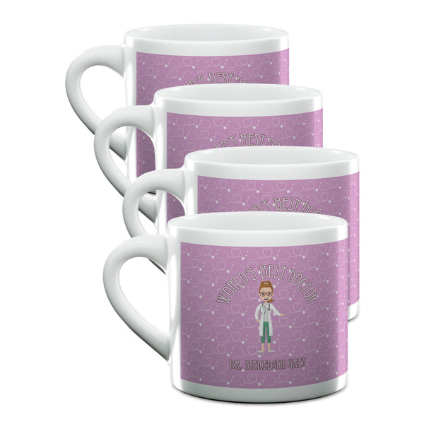 Custom Doctor Avatar Double Shot Espresso Cups - Set of 4 (Personalized)