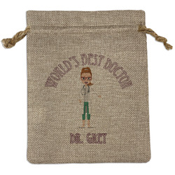 Doctor Avatar Medium Burlap Gift Bag - Front (Personalized)