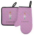 Doctor Avatar Left Oven Mitt & Pot Holder Set w/ Name or Text