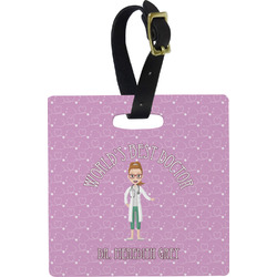 Doctor Avatar Plastic Luggage Tag - Square w/ Name or Text