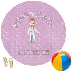 Doctor Avatar Round Beach Towel (Personalized)