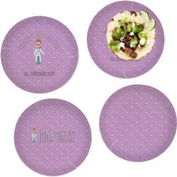 Doctor Avatar Set of 4 Glass Lunch / Dinner Plate 10" (Personalized)