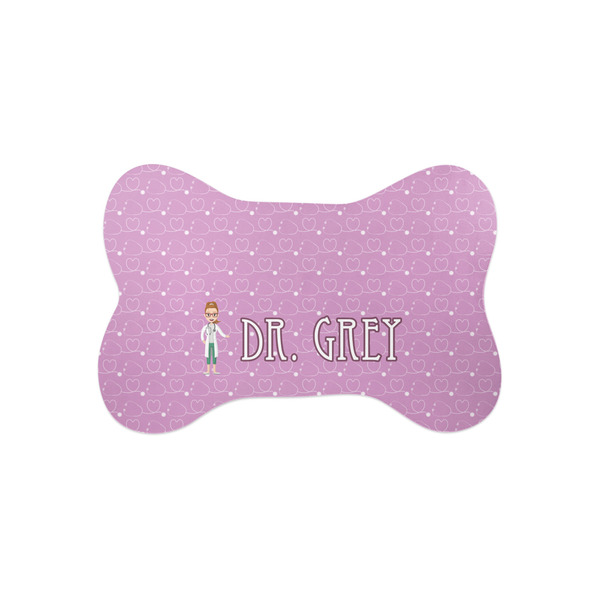 Custom Doctor Avatar Bone Shaped Dog Food Mat (Small) (Personalized)