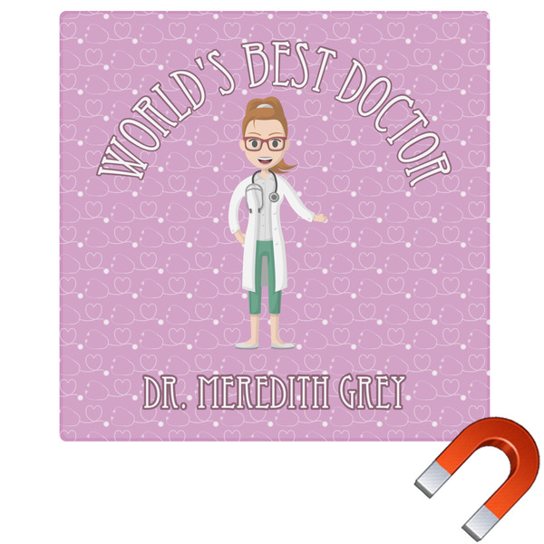 Custom Doctor Avatar Square Car Magnet - 10" (Personalized)