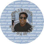 Photo Birthday Multipurpose Round Labels - Custom Sized