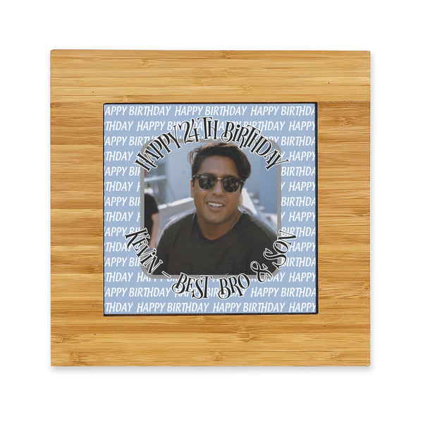 Custom Photo Birthday Bamboo Trivet with Ceramic Tile Insert