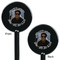 Photo Birthday Black Plastic 5.5" Stir Stick - Double Sided - Round - Front & Back