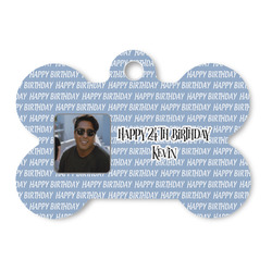 Photo Birthday Bone Shaped Dog ID Tag - Large