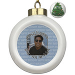 Photo Birthday Ceramic Ball Ornament - Christmas Tree