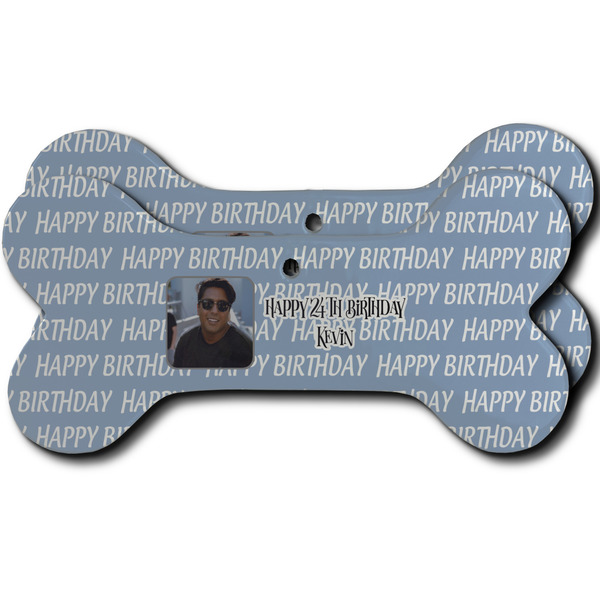 Custom Photo Birthday Ceramic Dog Ornament - Front & Back