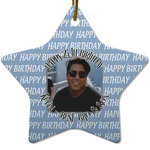 Photo Birthday Star Ceramic Ornament