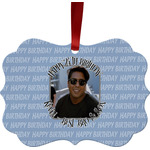 Photo Birthday Metal Frame Ornament - Double Sided