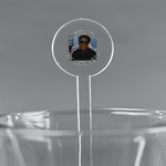 Photo Birthday 7" Round Plastic Stir Sticks - Clear